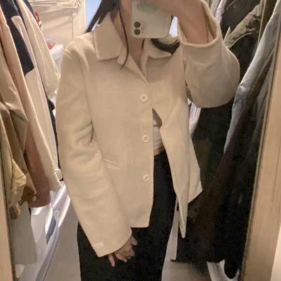 Handmade cool coat in beige 90% wool - Picture 1 of 7